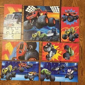 Blaze and the Monster Machines 7 Wooden Puzzles Storage Box Cardinal 2015